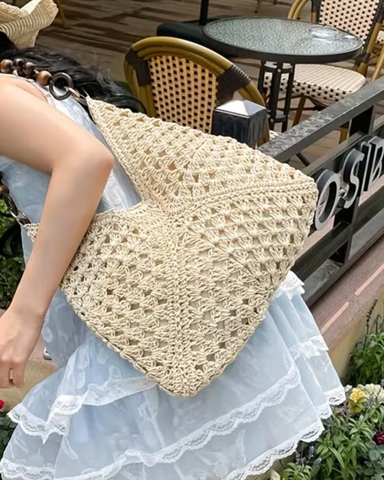 One Shoulder Straw Bag