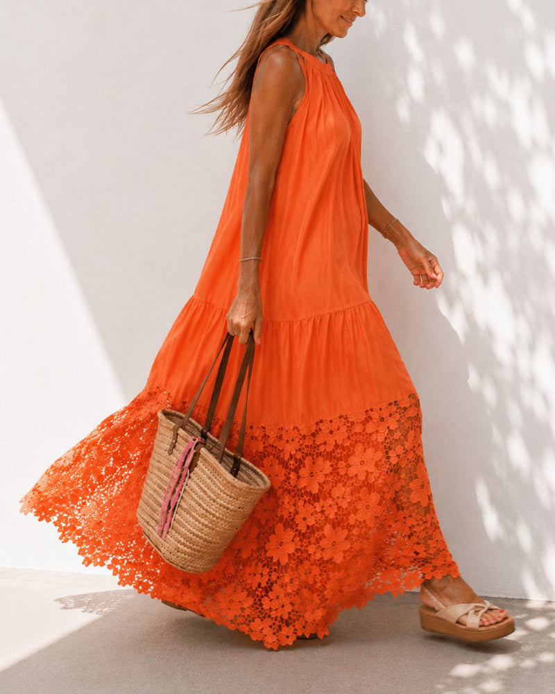 Halter Lace Patchwork Dresses