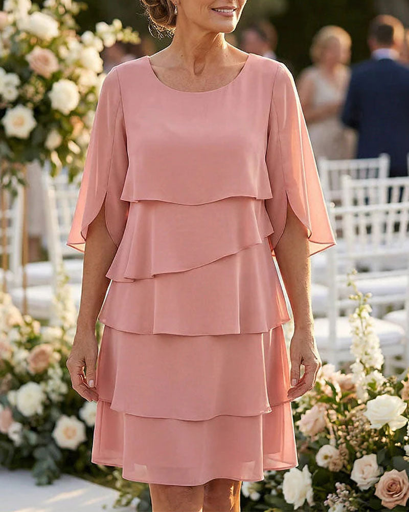 Loose Round Neck Cake Dress