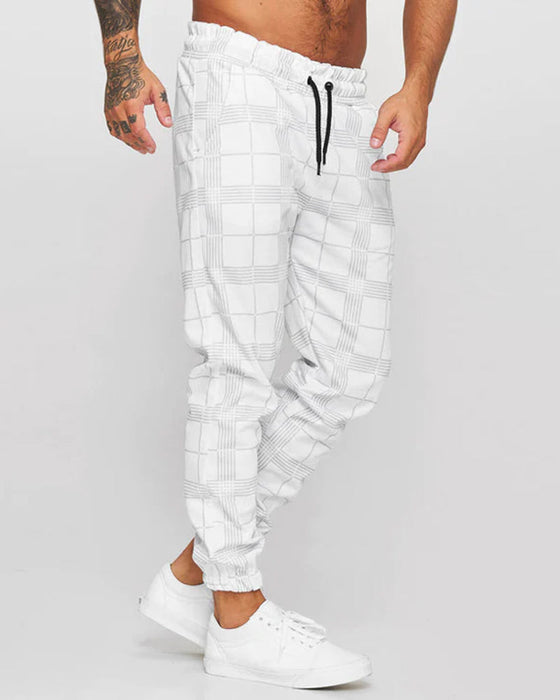Men's plaid casual pants