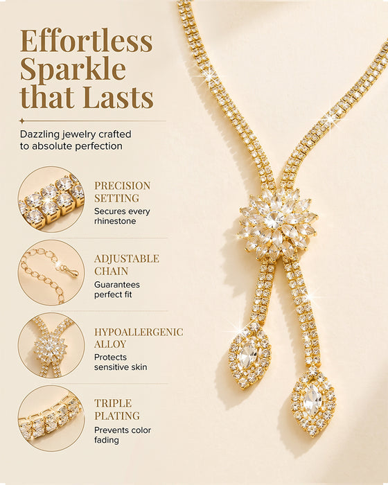 🌼✨ Women's Zircon Flower Jewelry Set