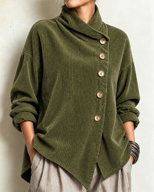 Turtleneck Button Loose Coat