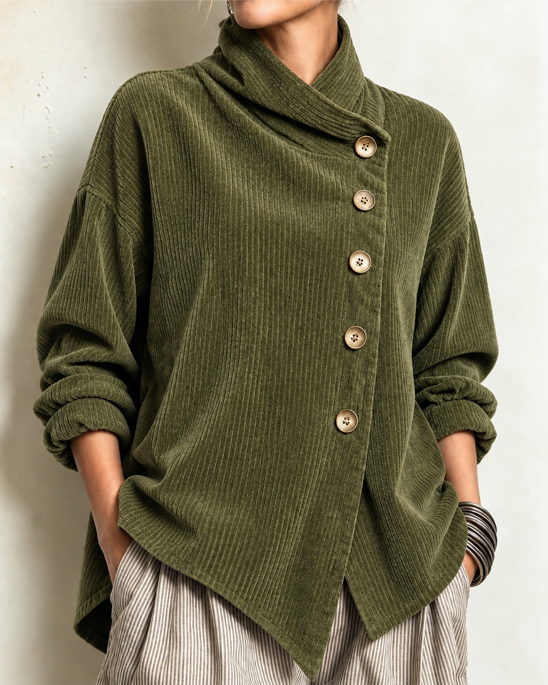 Turtleneck Button Loose Coat