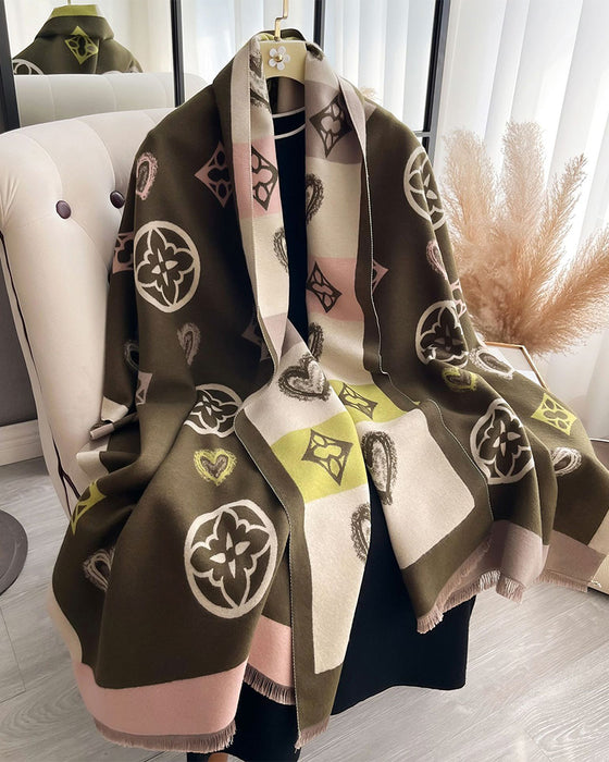 Heart Geometric  Fashion Warm Scarf