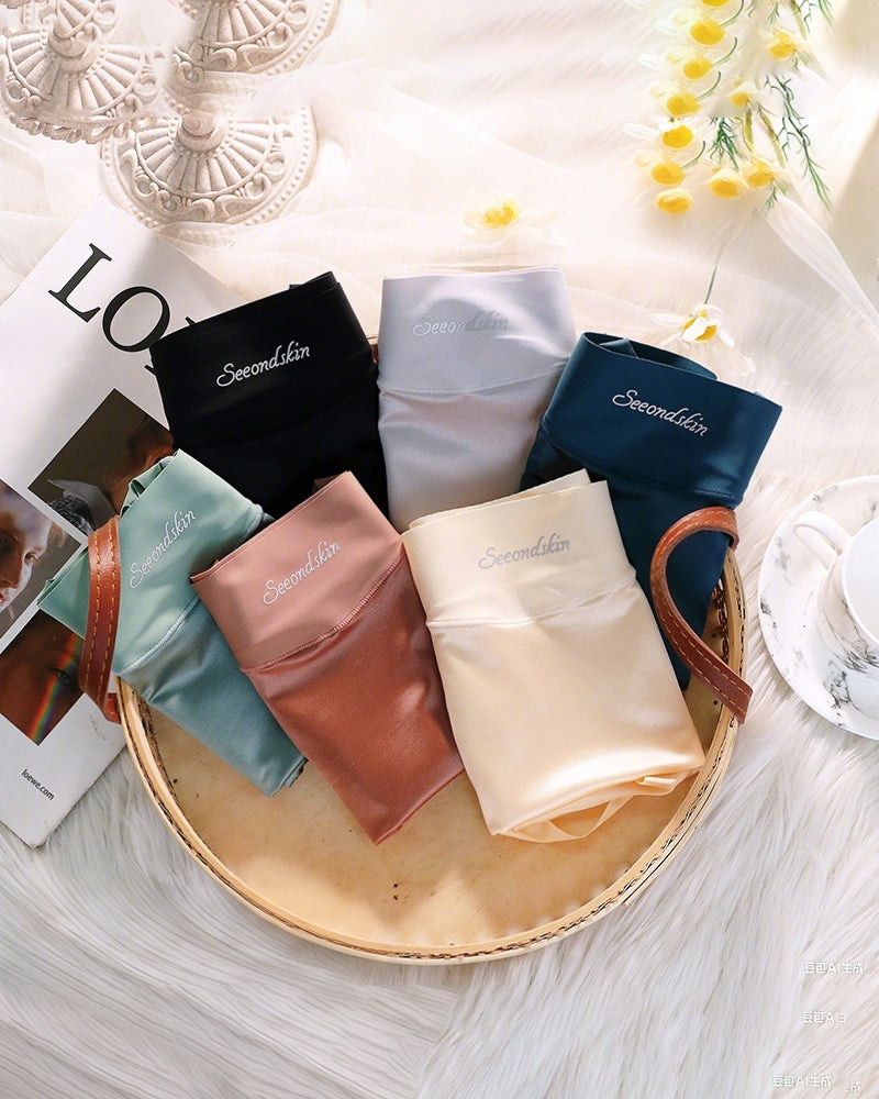 Women's High Waist Ice Silk Satin Seamless Sexy Hip Lift Tummy Control Panties