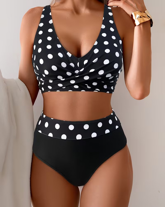 Polka Dot Print Casual Bikini Set