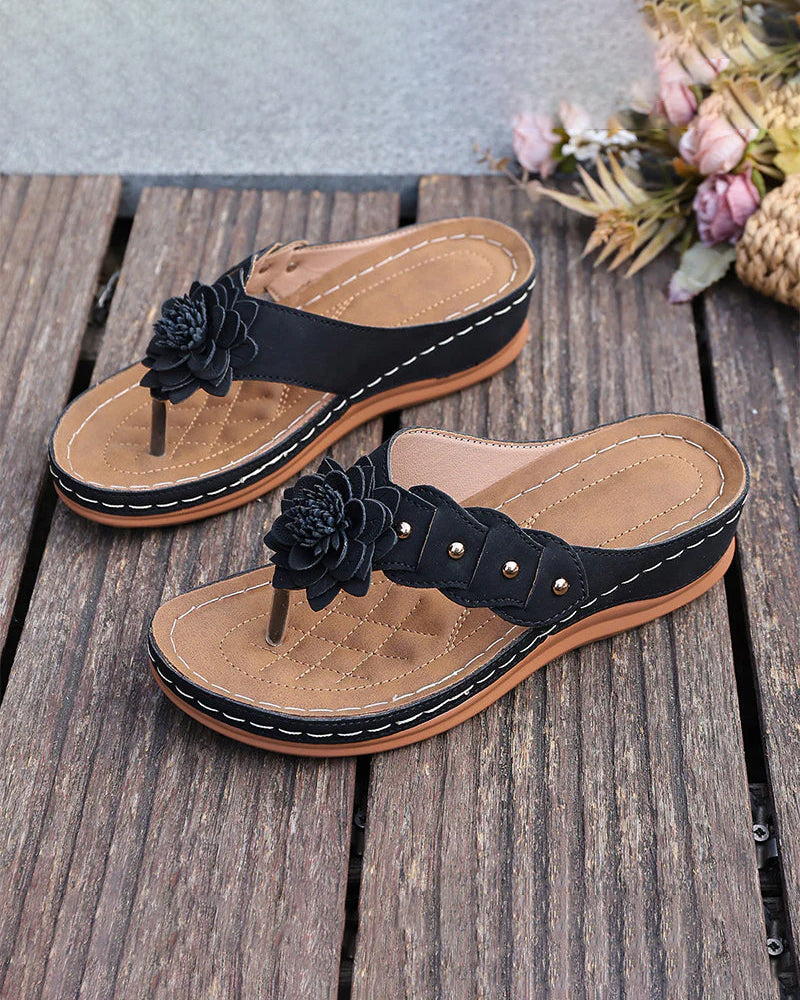 Women's Floral Print Sandals With Arch Support