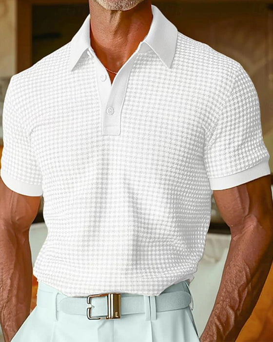 Lapel Button Short-Sleeve Polo T-Shirts