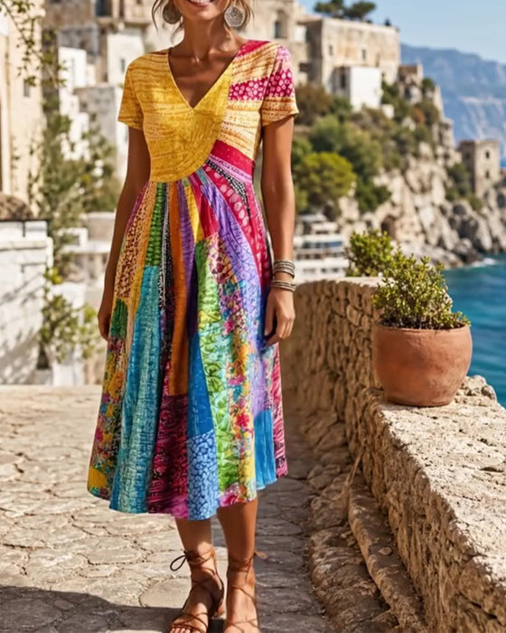 Colorful Casual Trendy Dress