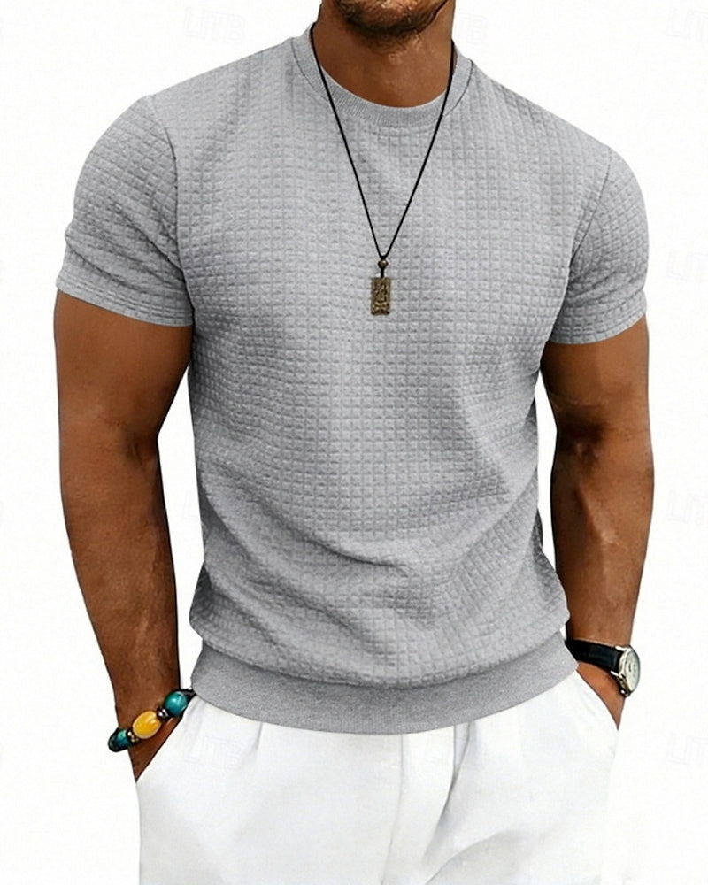 T-Shirt Ribbed Crewneck Short-Sleeve