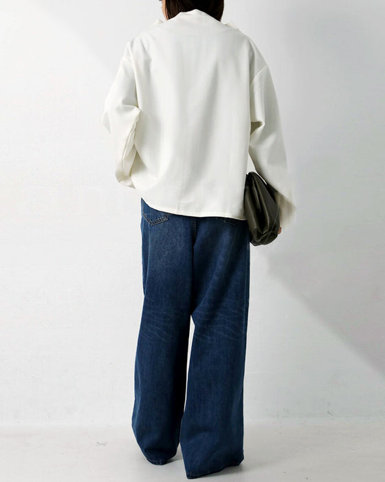 Loose casual long-sleeve blouse