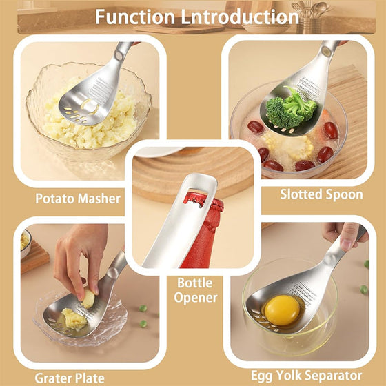Multifunction Stainless Steel Cooking Grater Spoon