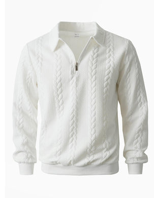 Lapel Half Zipper Casual Hoodie