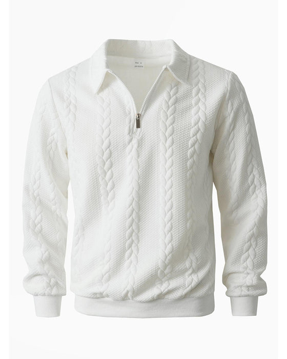 Lapel Half Zipper Casual Hoodie