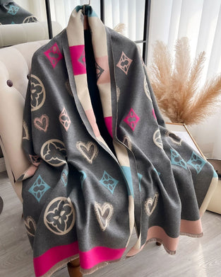 Heart Geometric  Fashion Warm Scarf