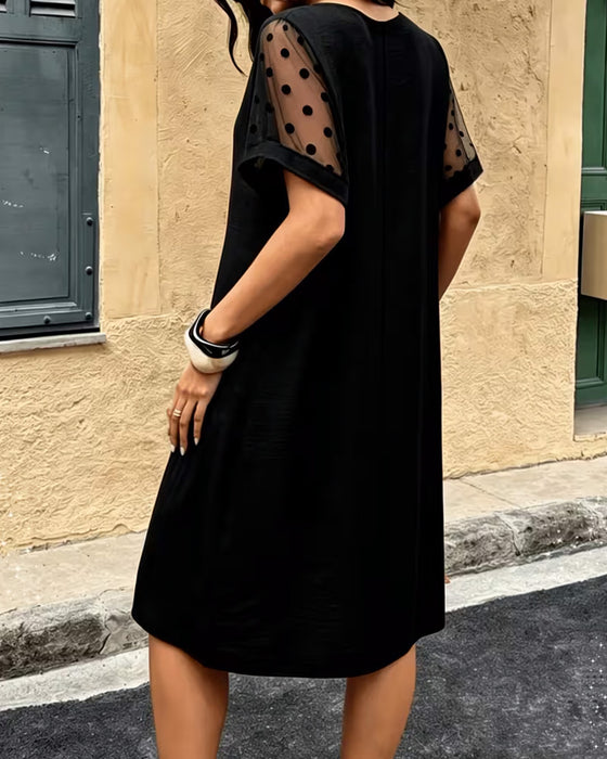 Square Neck Short Sleeve Dress