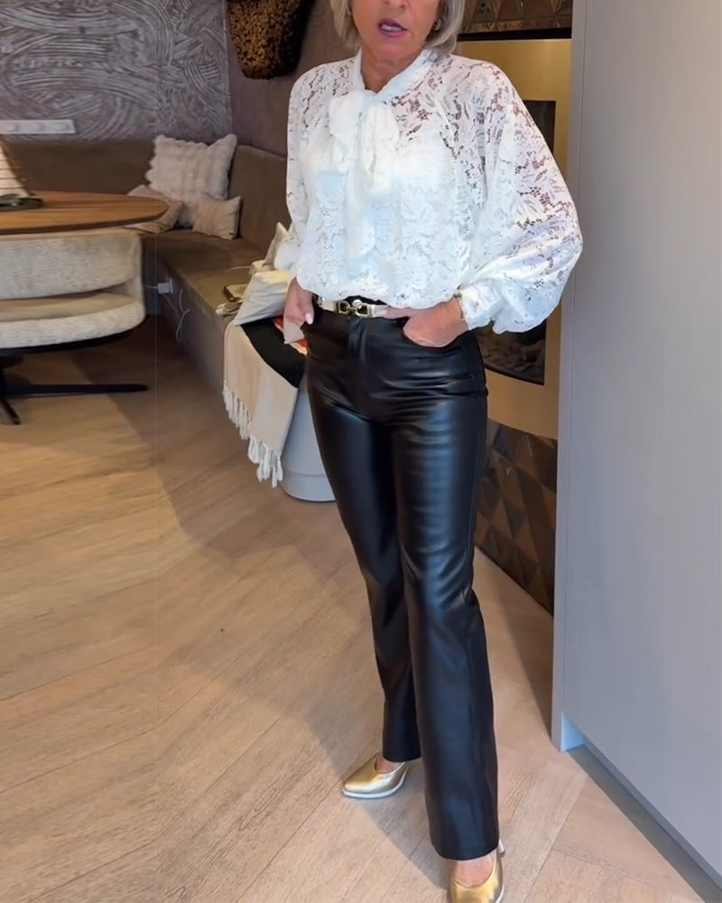 Ribbon Design Lace Blouse