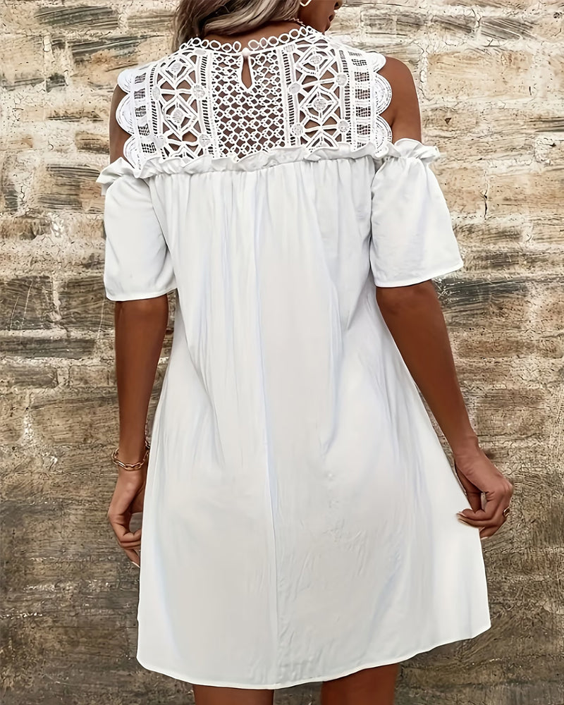 Lace Off-Shoulder Babydoll Dress