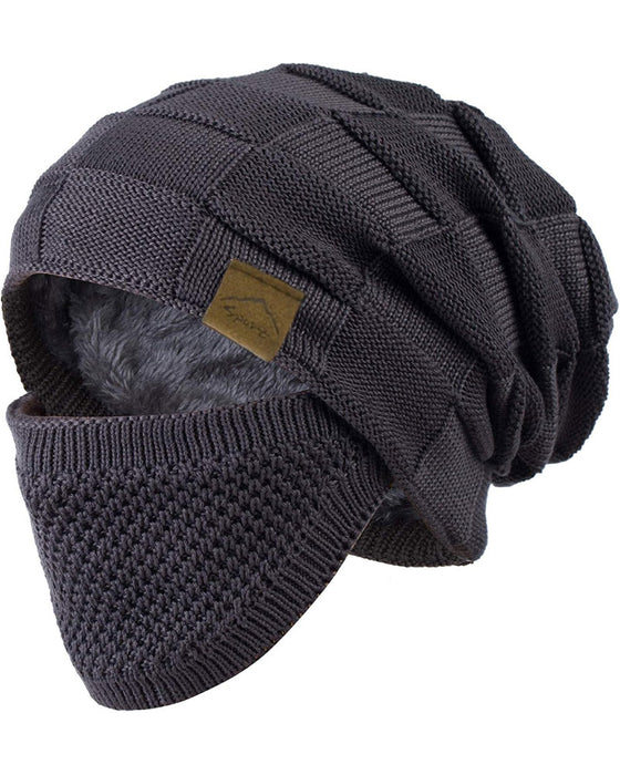 Knitted Hat Mask Set Winter Beanie Face Ear Cover