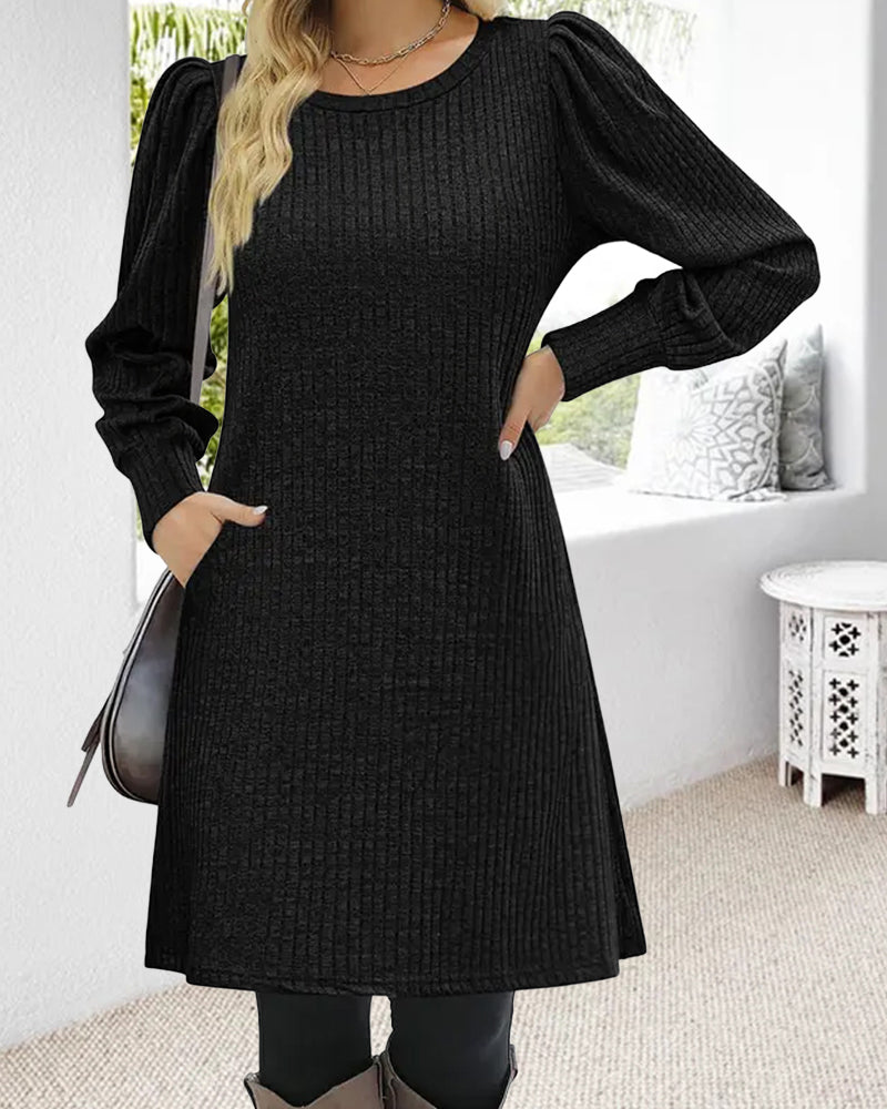 Winter Round Neck Loose Dresses