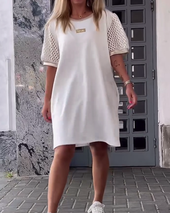 Round Neck Hollow Straight Dress