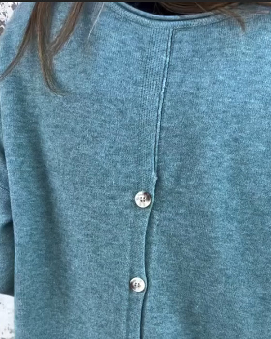 Stylish Button Detail Long Sleeve Tops