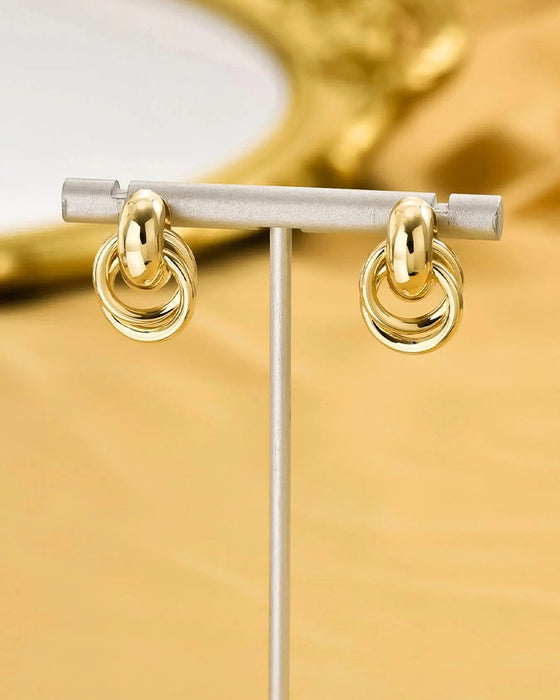 Vintage Textured Double-Layer Metal Wrap Earrings