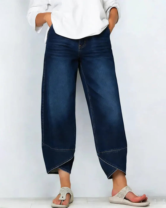 Denim Patchwork Casual Pants
