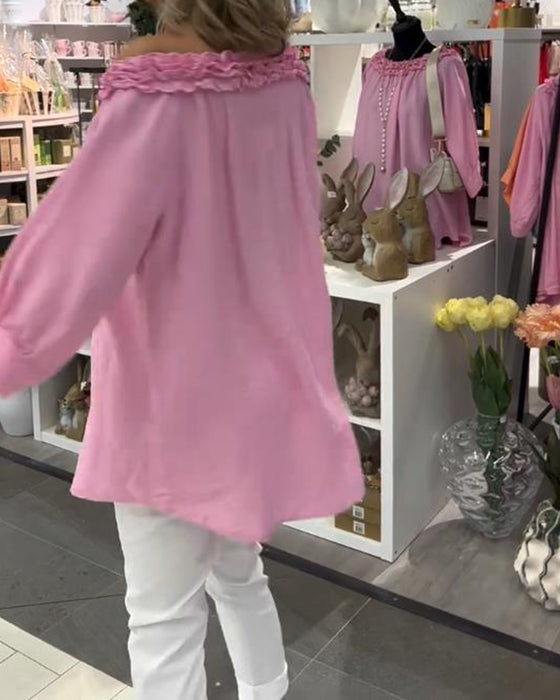 Half-Sleeved Floral Loose Blouse
