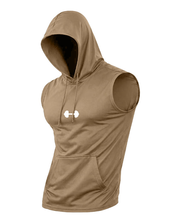 Hooded Sweatshirt Sleeveless Drawstring Tank Top