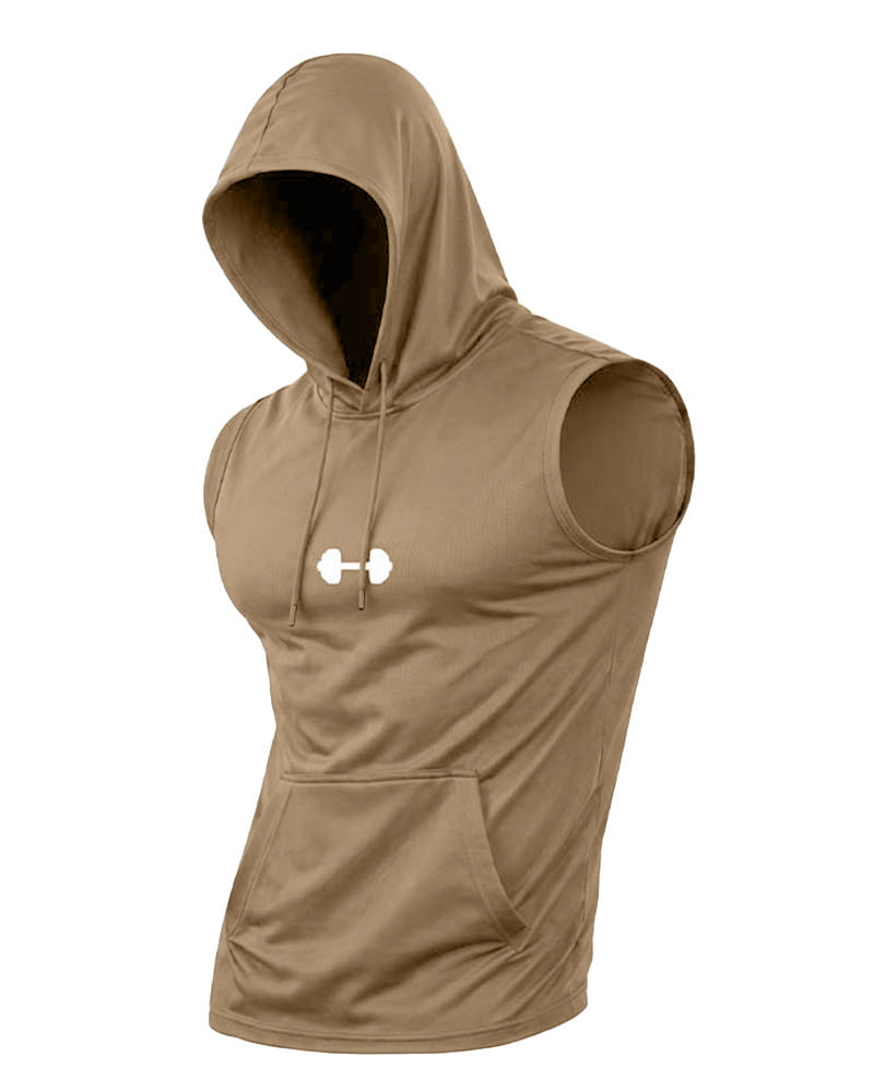Hooded Sweatshirt Sleeveless Drawstring Tank Top