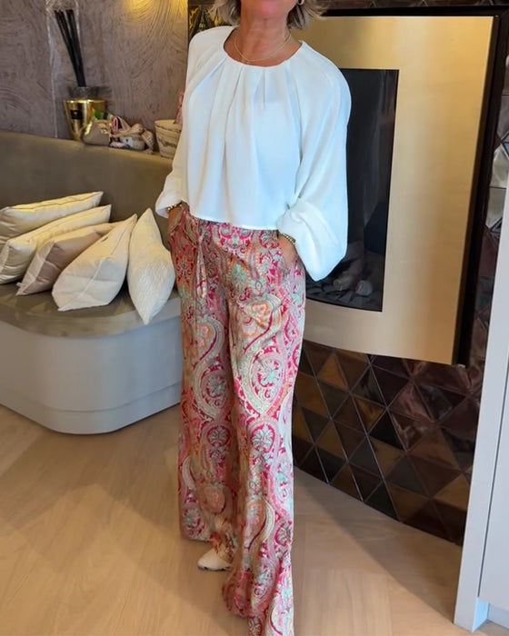 French Puff Sleeve Cropped Blouse