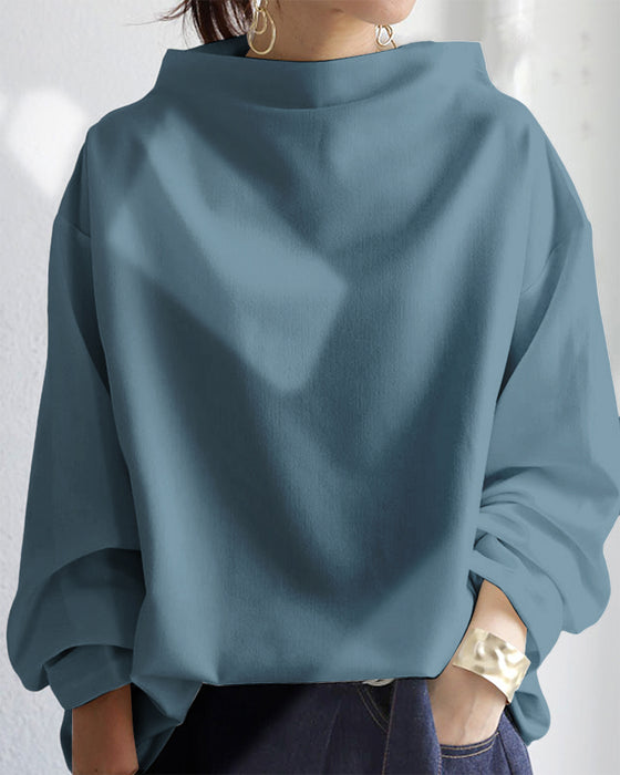 Loose casual long-sleeve blouse
