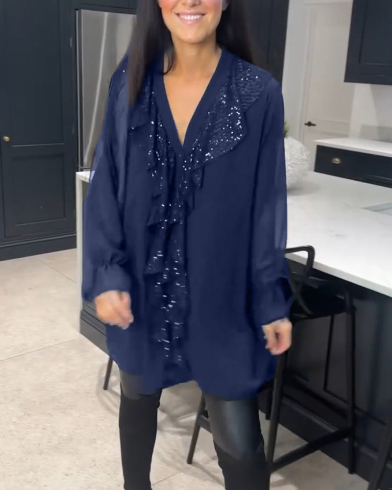 Ruffled elegant style blouse