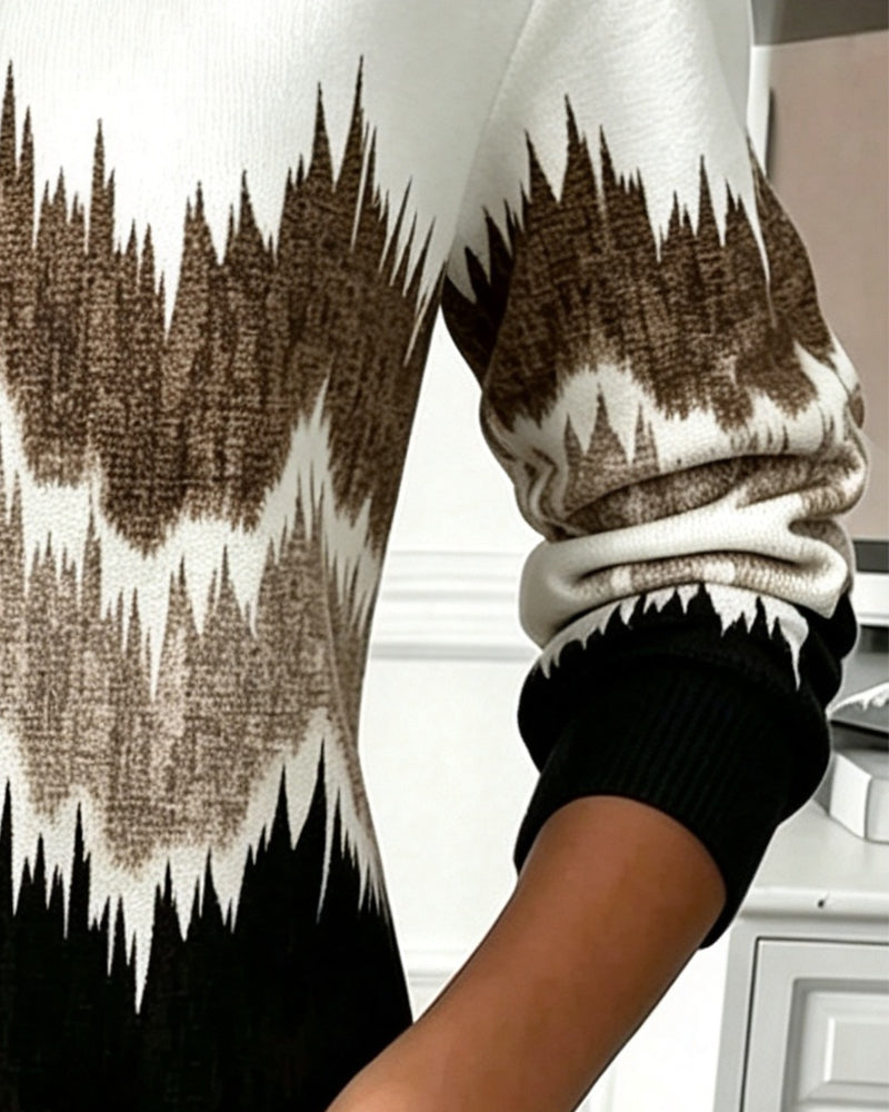Casual Printed Long Sleeve Sweatshirt