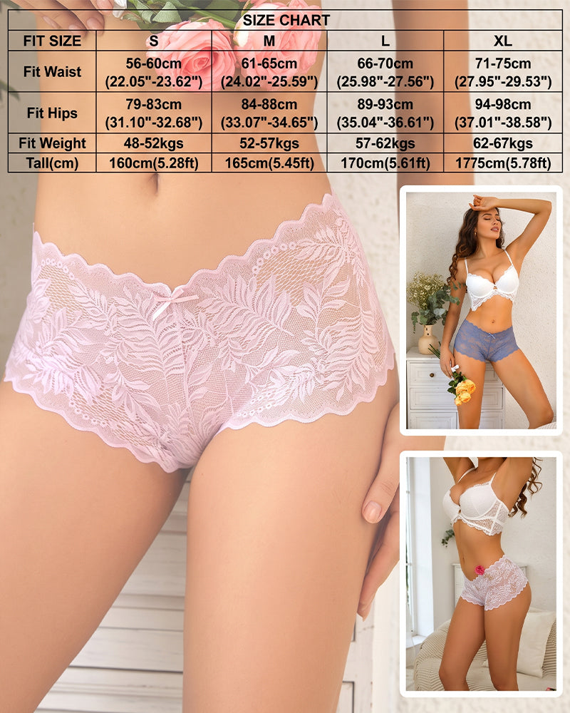Women’s 8-Pack Sexy V-Waist Lace Cheeky Panties