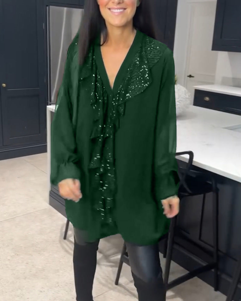 Ruffled elegant style blouse