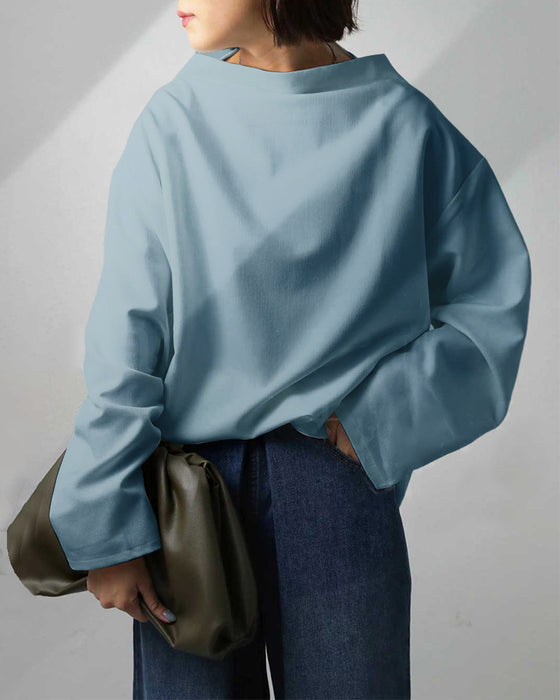 Loose casual long-sleeve blouse