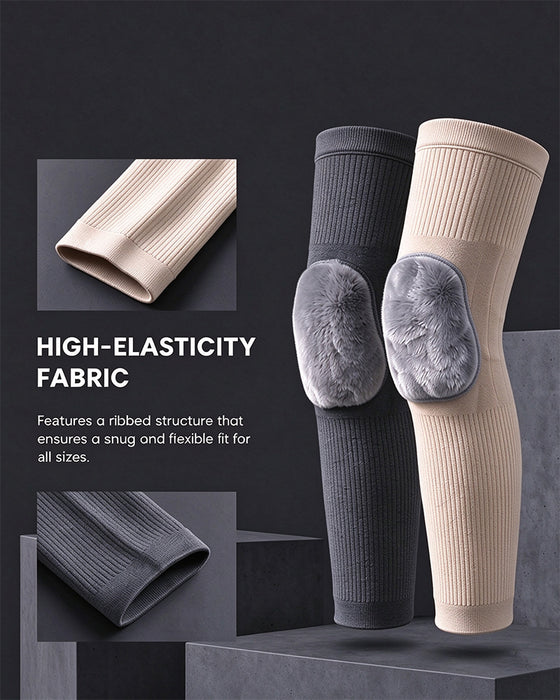 Fleece-Lined Soft-Knit Thermal Knee Warmers
