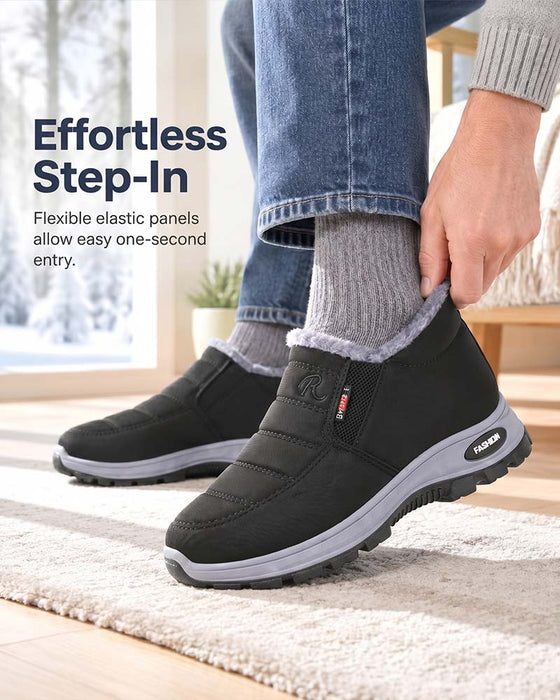 Winter Thick-Lined Snow Boots, Slip-On Warm Casual Shoes for Women and Men