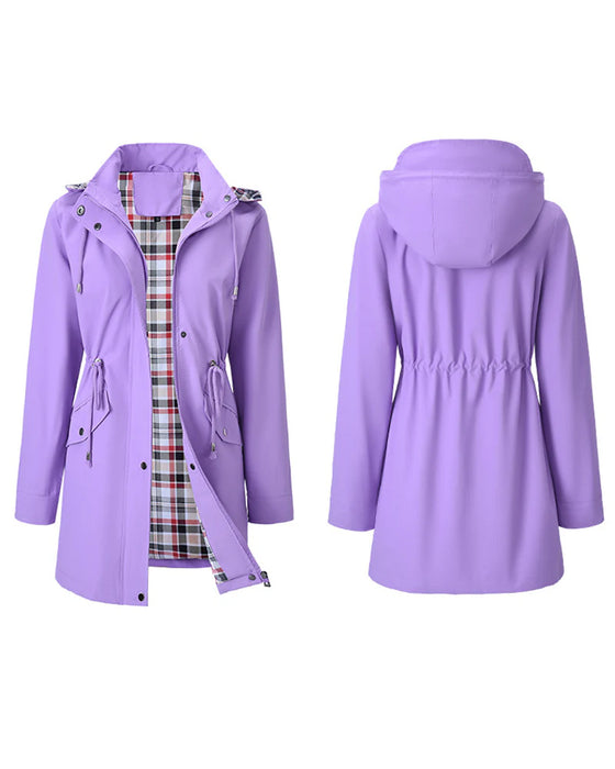 Women Waterproof Long Hooded Trench Coats