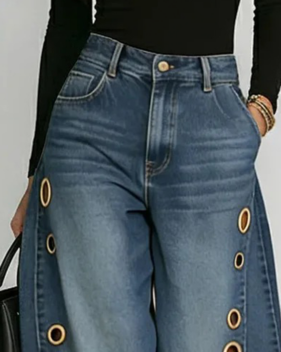 High-Waisted Wide-Leg Jeans