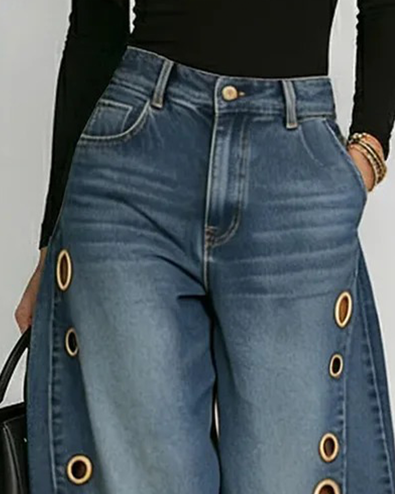 High-Waisted Wide-Leg Jeans