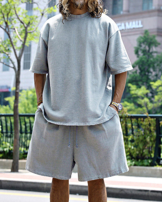 Casual Solid-Color Sleeveless Sports Sets