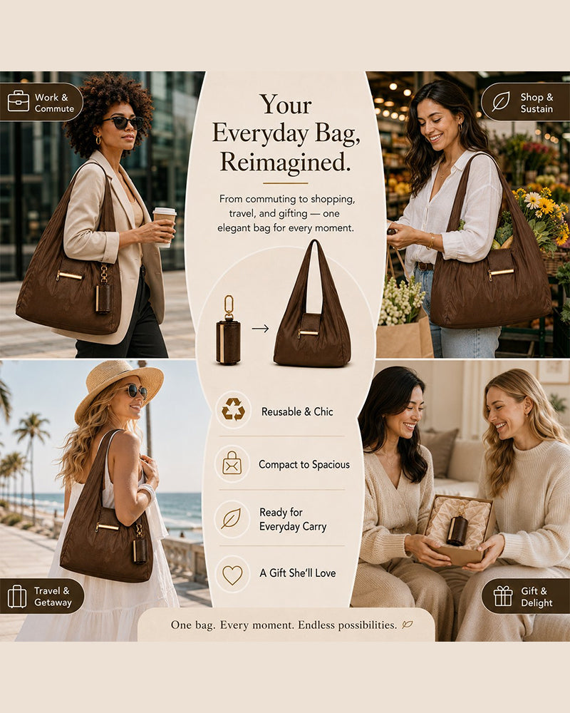 Charm Transformable Bag – Stylish Vegan Leather Tote & Keychain Charm