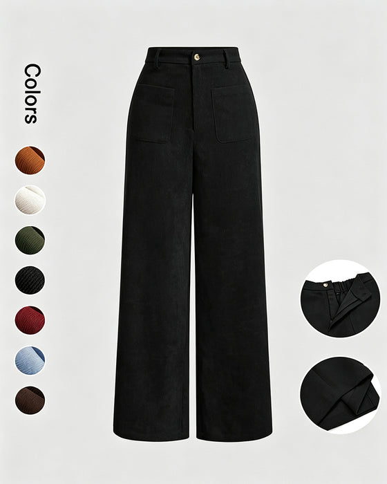 Wide-Leg Straight Pants