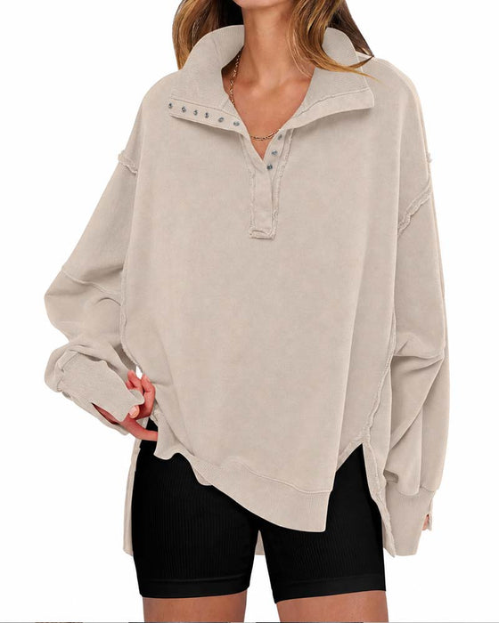 Solid Color Long Sleeve Sweatshirt