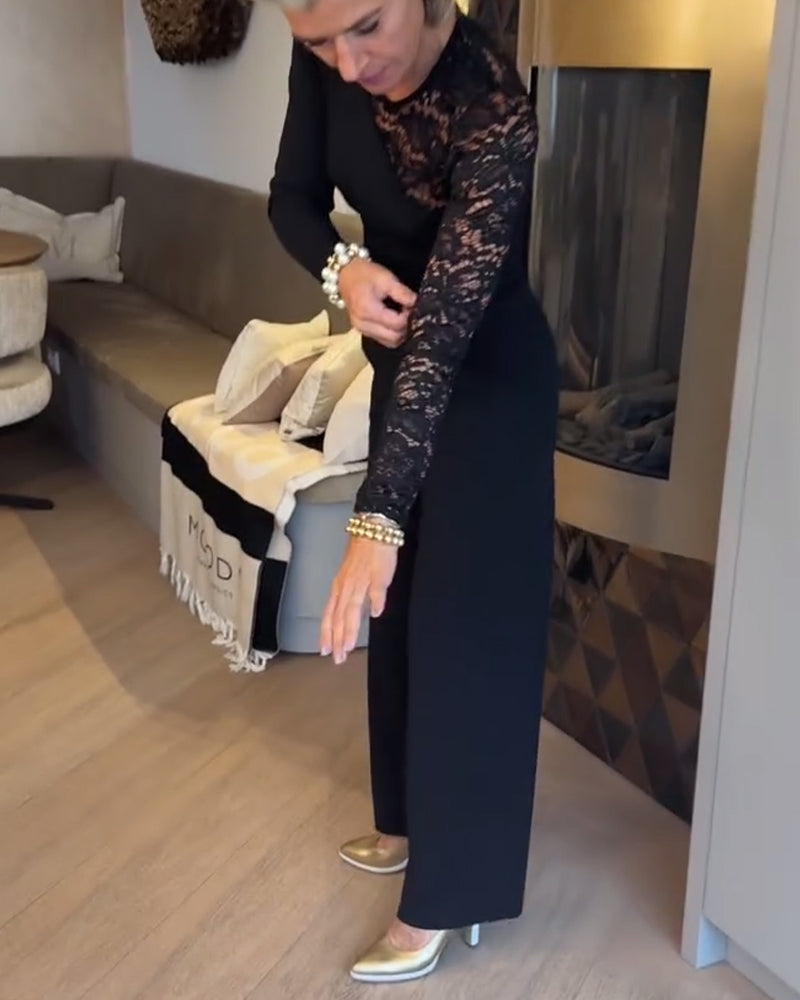 Patchwork Lace Knit Top