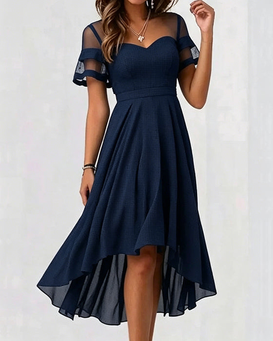 Mesh Patchwork Irregular Dress
