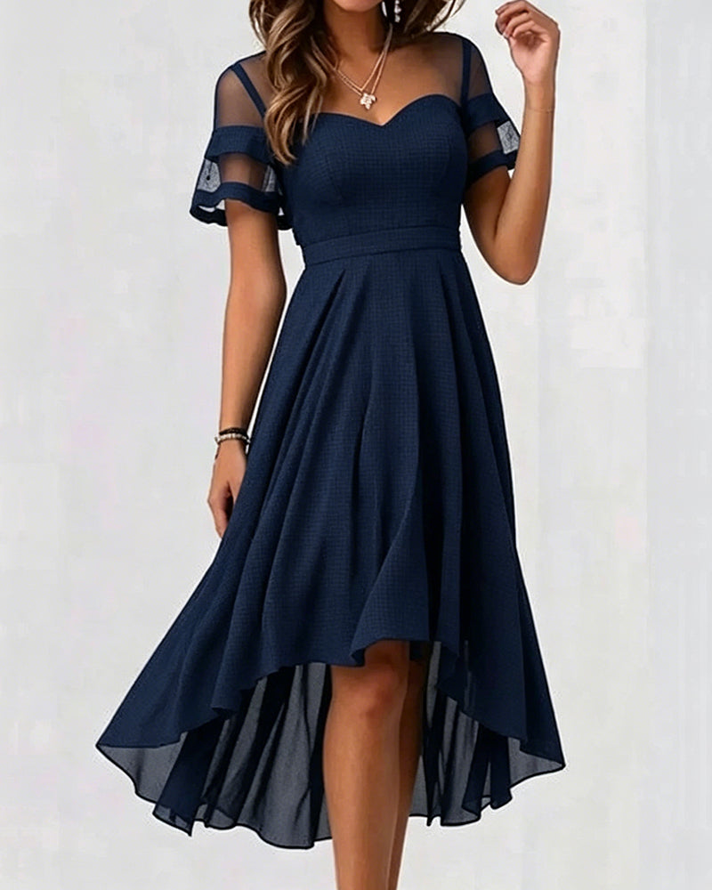 Mesh Patchwork Irregular Dress